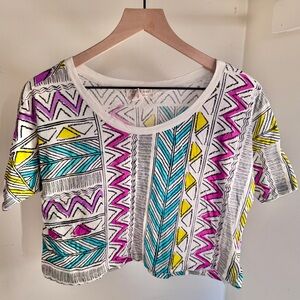 Colorful Geometric Crop T-Shirt
